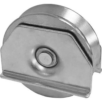 Pohon brány Pojezdové kolečko ø80 mm s podpěrou s V drážkou pro kolejnicové brány - H/49V/80