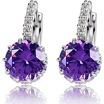 Náušnice Načančaná.cz Křišťálové náušnice - 9 barev Barva: Fialová