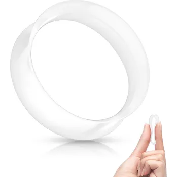 Piercing Šperky4U Silikonový tunel do ucha tenkostěnný - bílý - TN01124W-18