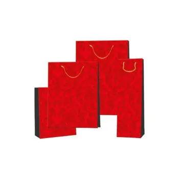 Dárková taška Papírová dárkové taška, 265x135x340, červená ornament