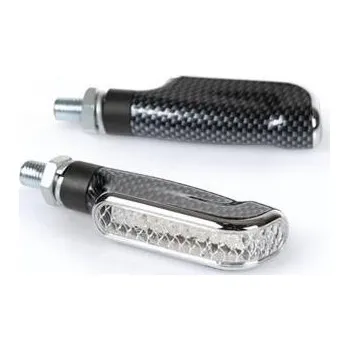 Osvětlení pro motocykl LED moto blinkry s předním pozičním světlem carbon