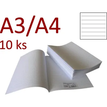 Barevný papír HIT OFFICE Dvojlist papír A3, složený na A4 - linkovaný [10 listů]