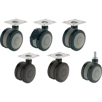 Nábytkové kolečko, nosnost do 100 kg brzda,plotnička, stříbrnošedé