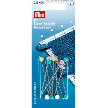 Barevné špendlíky Prym Macrame 1,15x55 mm, 10ks