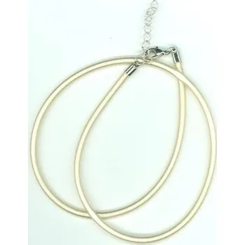 Náhrdelník Náhrdelník z hedvábné šňůrky, krémová L2426, Barva Béžová L2426