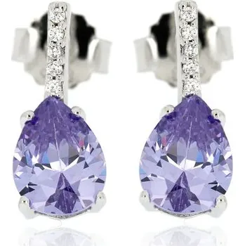 Náušnice Zlatnictví U Kostela Stříbrné náušnice s fialovým kamenem 9425 309293224