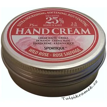 Péče o ruce Sportique KRÉM NA RUCE A NEHTY S 25% BAMB.MÁSLA - RŮŽE 75 ml