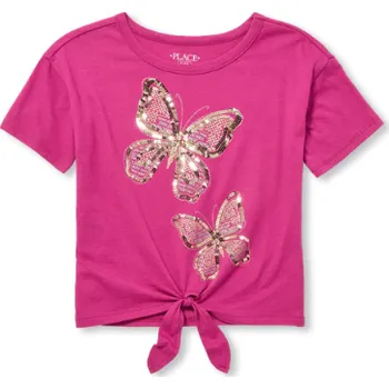 Dívčí tričko CHILDREN´S PLACE DÍVČÍ TRIČKO "BUTTERFLY TIE" Barva: růžová, Velikost: XXL (170)