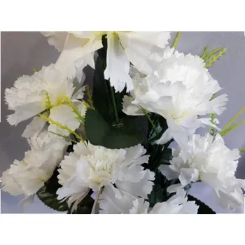 umělá květina Karafiát kytice, 6 barev, Barva bílá A080