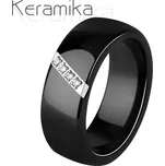 NUBIS® Keramický prsten černý, šíře 8 mm, vel. 52 - velikost 52 - KM1007-8-52