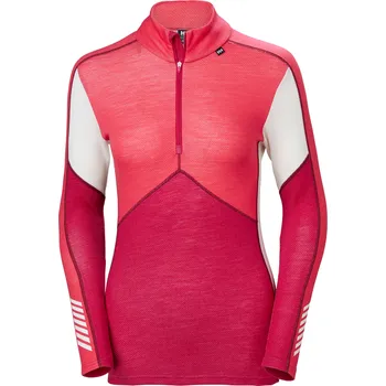 Dámské termoprádlo Helly Hansen W Lifa 1/2 zip Merino růžové