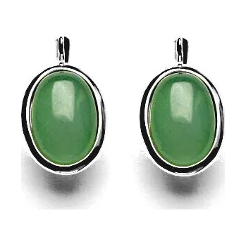 Náušnice Zlaté náušnice, přírodní avanturin, bílé zlato, NK 1454