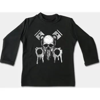 Chlapecké tričko Dětské tričko dlouhý rukáv - Lebka a písty TD-131