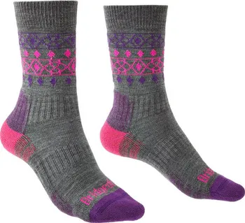 Dámské termo ponožky Bridgedale Hike Lightweight Boot Merino Grey/Pink