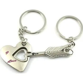 Přívěsek na klíče Srdce a šíp