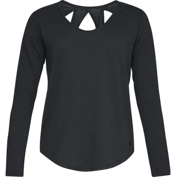 Recenze Under Armour Pindot Open Back LS černé Dámské tričko Recenze Under Armour Pindot Open Back LS černé