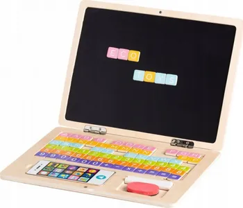 dřevěná hračka Eco Toys Dřevěný notebook s magnetickým monitorem