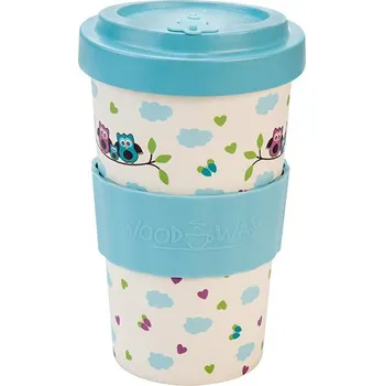 Termohrnek Woodway Owls Turquoise 500 ml