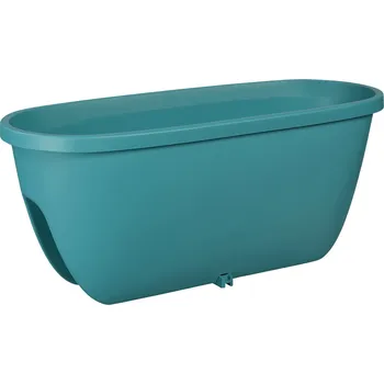 Plastkon Balconia OVI truhlík na zábradlí 60 cm, tyrkysový