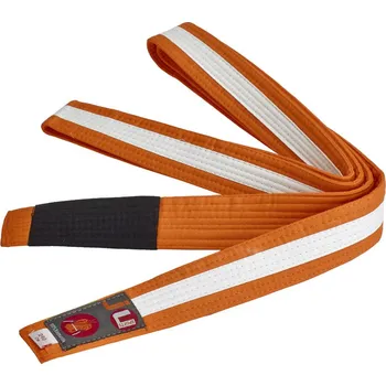 Bojový sport JU-SPORTS BRAZILIAN JIU JITSU dětský pás oranžovo-bílá Barva: BJJ oranžová-bílý pruh, Délka: 240