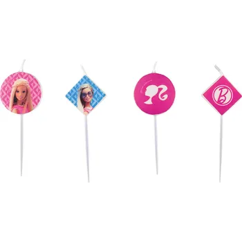 Dortová svíčka BARBIE narozeninové svíčky 4 mini figurky