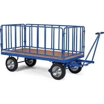 Plošinový vozík Ruční plošinový vůz, 4 ohrádky, 1500 kg