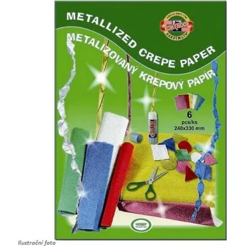 Speciální papír KOH-I-NOOR Krepový papír 9755S metalický - souprava 6ks