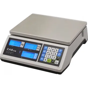 Obchodní váha CAS ER Junior 6L Obchodní pultová váha s výpočtem ceny a displejem na těle váhy