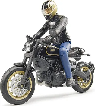 Bruder 63050 Motocykl Scrambler Ducati Cafe Racer s jezdcem