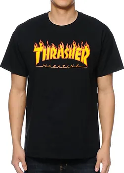 Pánské tričko Thrasher Flame Logo tričko černé