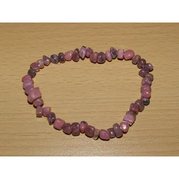 Drahý kámen Rodonit - Náramek - tromlované kameny - knt36