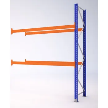 Dílenský regál Paletový regál, přístavbový, 336,6 x 270 x 110 cm, 4 000 kg, zem + 2 patra, modrý