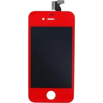 Náhradní díl pro mobilní telefon LCD displej Apple iPhone 4 včetně skla red OEM
