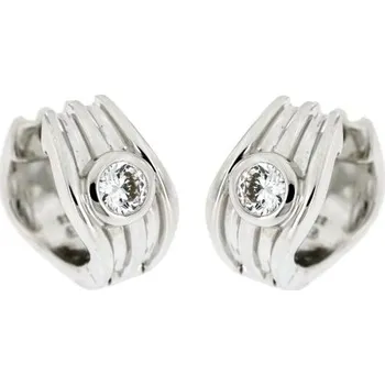 Náušnice Zlatnictví U Kostela Stříbrné náušnice s bílým kamínkem AE10728 313525330