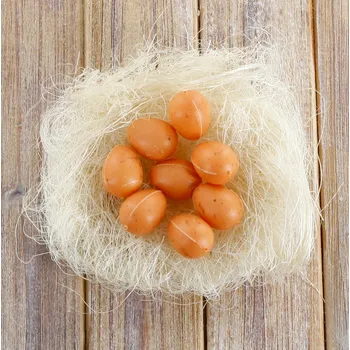 Zahradní dekorace Vajíčka přízdoby pvc/sisal 12ks/2,5cm natural (15BY604A8/N)