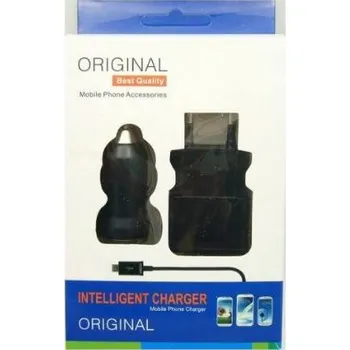 Sada USB nabíječek 3v1 s MicroUSB černé OEM