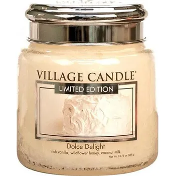 Svíčka Village Candle Dolce Delight 397g - střední vonná svíčka ve skle Sametové potěšení
