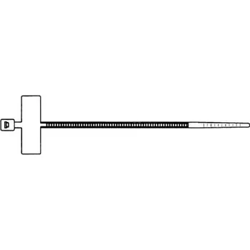 Stahovací páska Stahovací páska jednoduchá 2,5x200mm se štítkem30x15mm, 100ks v balení