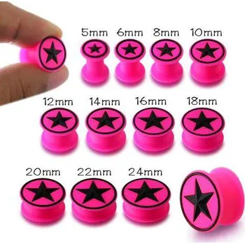 Piercing Piercingate Plug to ucha - hvězdička PTP00157 - Průměr Tunely, plugy, roztahováky: 6 mm