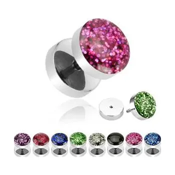 Piercing Piercingate Falešný piercing - třpytivá placka PFA00149 - Barva/Motiv: Fialová