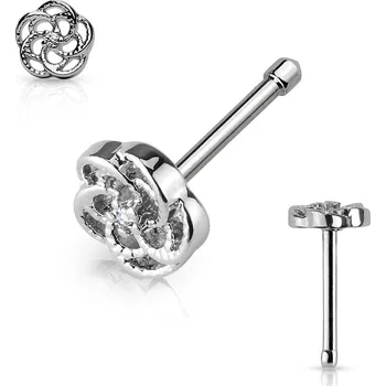 Piercing Piercingate Piercing do nosu - kytička PNO00240 - Barva/Motiv: Čirá, Délka tyčky: 6 mm, Průměr tyčky: 0,8 mm