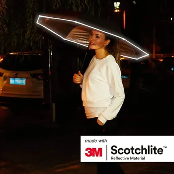 Deštník Reflexní 3M scotchlite deštník - ČERNÝ