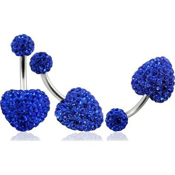Piercing Piercingate Piercing Crystal srdce s crystal kuličkou PBSW00020