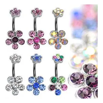 Piercing Piercingate Piercing s motivem kytičky PBP00249 - Barva/Motiv: Různobarevná