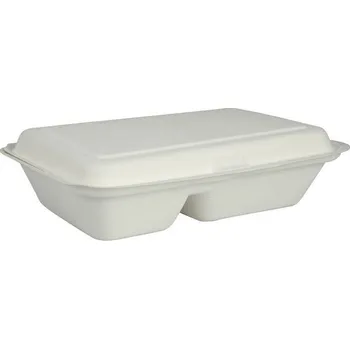 Jednorázové nádobí Bio produkty Bio menu box z cukrové třtiny 2-dílný (cena za 50ks)
