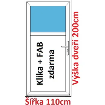 Vchodové dveře Vchodové plastové dveře Soft 1/3 sklo 110x200 cm - Akce!