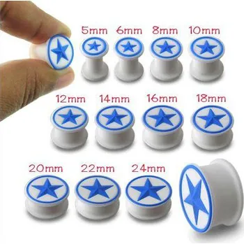 Piercing Piercingate Plug to ucha - hvězdička PTP00156 - Průměr Tunely, plugy, roztahováky: 6 mm