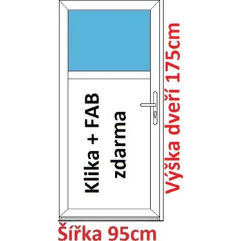 Vchodové dveře Vchodové plastové dveře Soft 1/3 sklo 95x175 cm - Akce!
