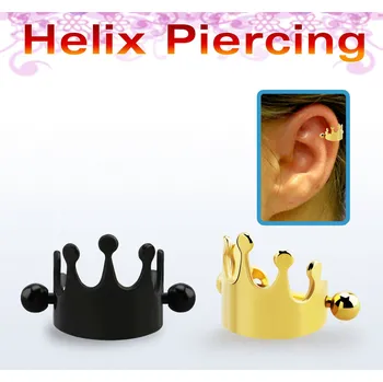 Piercing Piercingate Piercing do bradavky - korunka PBR00034 - Barva/Motiv: Černá, Délka tyčky: 12 mm, Průměr tyčky: 1,2 mm