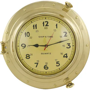 Hodiny SEA Club Lodní nástěnné hodiny mosazné 40 cm